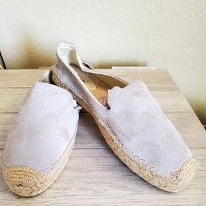 Soludos Light Grey Suede Smoking Slipper